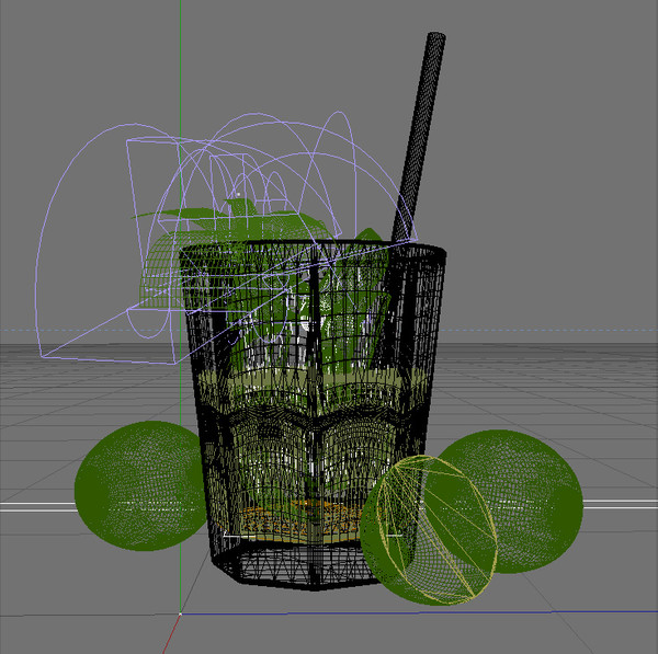 caipirinha cocktail glass 3ds - caipirinha by bubble3D